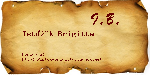Istók Brigitta névjegykártya
